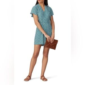 Rails Short Sleeve Sophia Romper in Teal Lotus Floral Size Small RTR